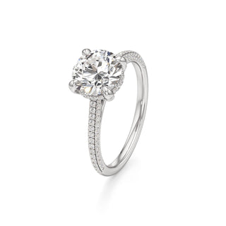 Cathedral Pavé Set Diamond Basket Marquise Engagement Ring