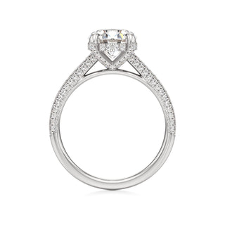 Cathedral Pavé Set Diamond Basket Marquise Engagement Ring