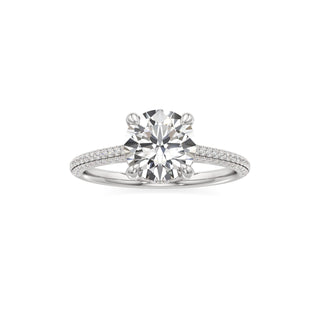 Cathedral Pavé Set Diamond Basket Marquise Engagement Ring