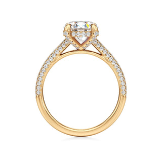 Cathedral Pavé Set Diamond Basket Marquise Engagement Ring