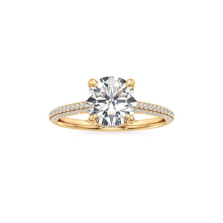 Cathedral Pavé Set Diamond Basket Marquise Engagement Ring