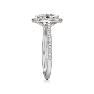 Cathedral Pavé Set Halo Marquise Engagement Ring