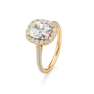 Cathedral Pavé Set Halo Marquise Engagement Ring