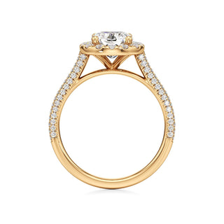 Cathedral Pavé Set Halo Marquise Engagement Ring