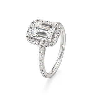 Cathedral Pavé Set Halo Marquise Engagement Ring