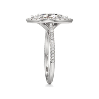 Cathedral Pavé Set Halo Marquise Engagement Ring
