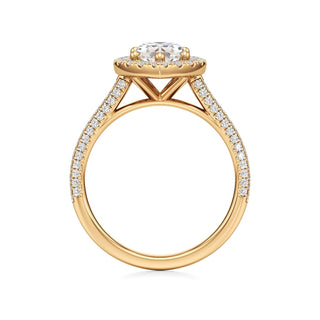 Cathedral Pavé Set Halo Marquise Engagement Ring
