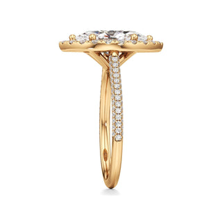 Cathedral Pavé Set Halo Marquise Engagement Ring