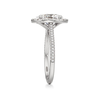 Cathedral Pavé Set Halo Marquise Engagement Ring