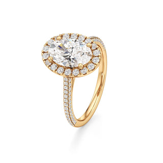 Cathedral Pavé Set Halo Marquise Engagement Ring