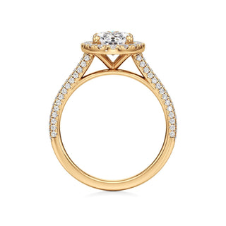 Cathedral Pavé Set Halo Marquise Engagement Ring