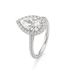 Cathedral Pavé Set Halo Marquise Engagement Ring