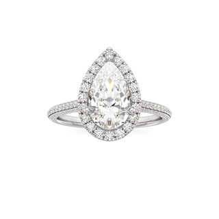 Cathedral Pavé Set Halo Marquise Engagement Ring