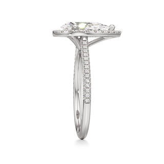 Cathedral Pavé Set Halo Marquise Engagement Ring