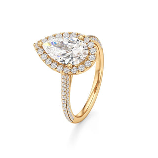 Cathedral Pavé Set Halo Marquise Engagement Ring