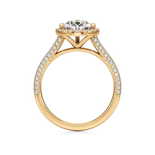 Cathedral Pavé Set Halo Marquise Engagement Ring