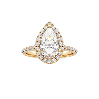 Cathedral Pavé Set Halo Marquise Engagement Ring