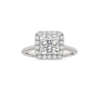 Cathedral Pavé Set Halo Marquise Engagement Ring