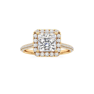 Cathedral Pavé Set Halo Marquise Engagement Ring