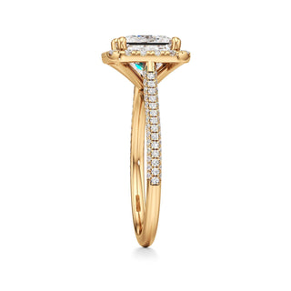 Cathedral Pavé Set Halo Marquise Engagement Ring