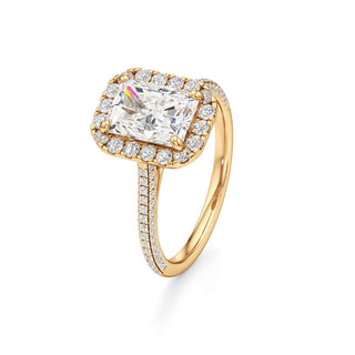 Cathedral Pavé Set Halo Marquise Engagement Ring
