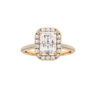 Cathedral Pavé Set Halo Marquise Engagement Ring
