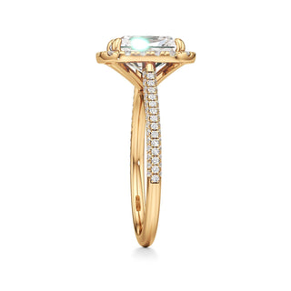 Cathedral Pavé Set Halo Marquise Engagement Ring