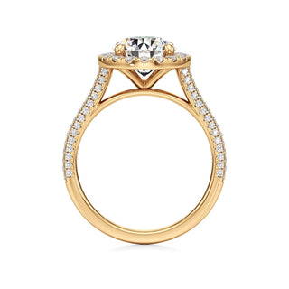 Cathedral Pavé Set Halo Marquise Engagement Ring