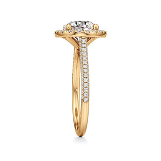 Cathedral Pavé Set Halo Marquise Engagement Ring