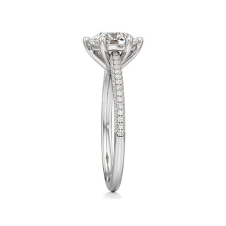 Cathedral Pavé Set Six Prong Oval Engagement Ring