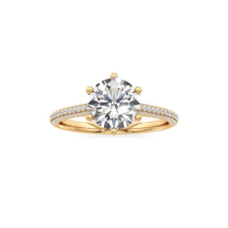 Cathedral Pavé Set Six Prong Oval Engagement Ring