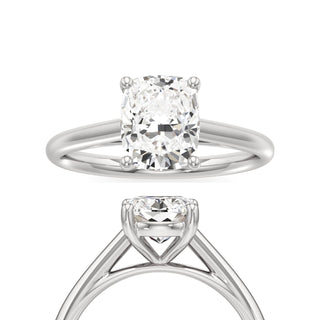 Cathedral Plain Basket Pear Engagement Ring