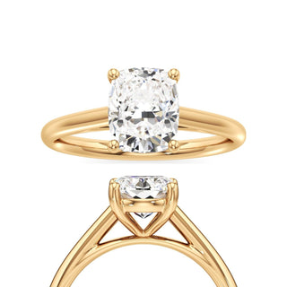 Cathedral Plain Basket Pear Engagement Ring