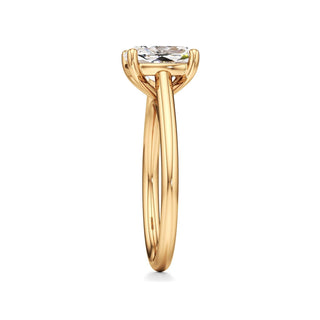 Cathedral Plain Basket Pear Engagement Ring