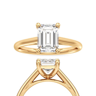 Cathedral Plain Basket Pear Engagement Ring