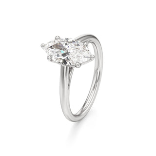 Cathedral Plain Basket Pear Engagement Ring