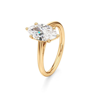 Cathedral Plain Basket Pear Engagement Ring
