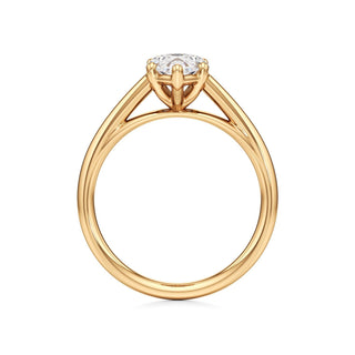 Cathedral Plain Basket Pear Engagement Ring