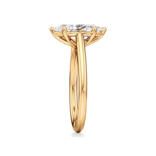 Cathedral Plain Basket Pear Engagement Ring