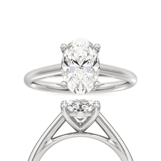 Cathedral Plain Basket Pear Engagement Ring