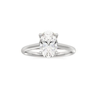 Cathedral Plain Basket Pear Engagement Ring