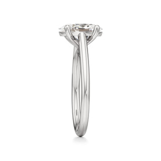 Cathedral Plain Basket Pear Engagement Ring
