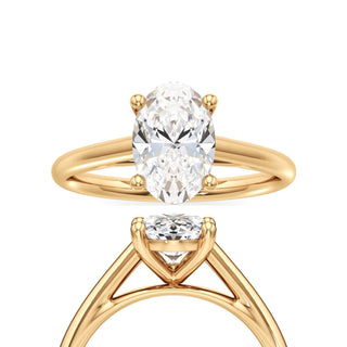 Cathedral Plain Basket Pear Engagement Ring