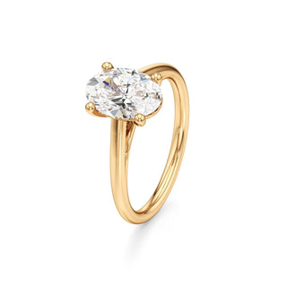 Cathedral Plain Basket Pear Engagement Ring