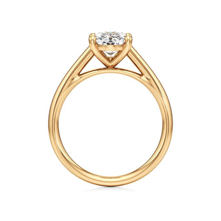 Cathedral Plain Basket Pear Engagement Ring