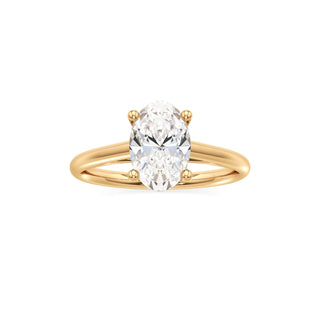 Cathedral Plain Basket Pear Engagement Ring