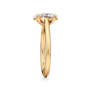 Cathedral Plain Basket Pear Engagement Ring