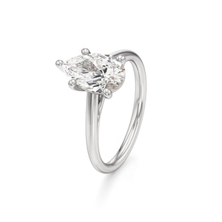 Cathedral Plain Basket Pear Engagement Ring