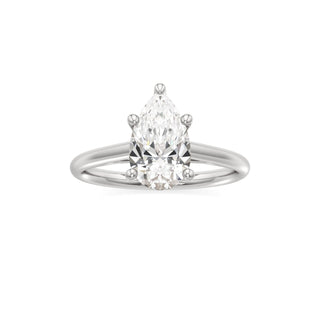 Cathedral Plain Basket Pear Engagement Ring