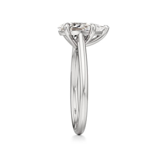 Cathedral Plain Basket Pear Engagement Ring